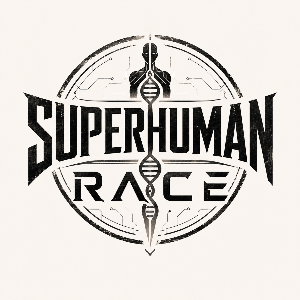 This is the white logo for the Superhuman Race