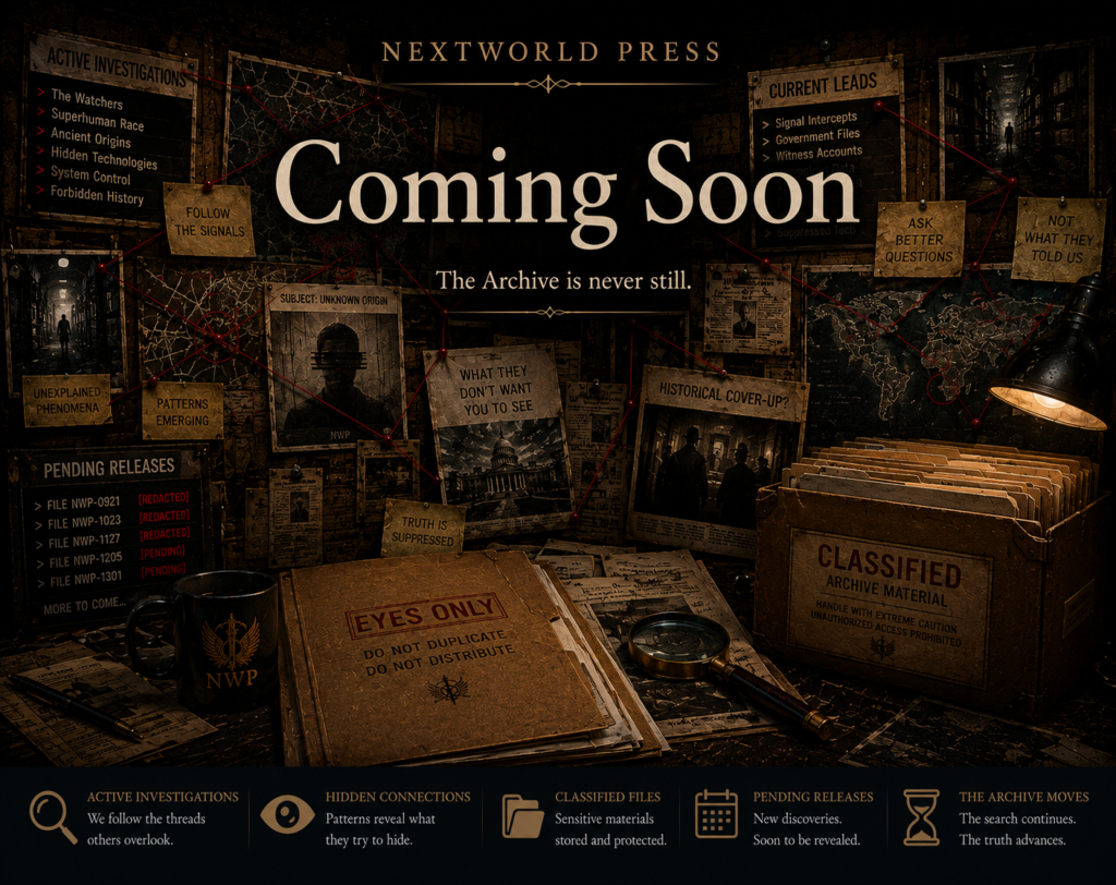 Coming Soon wing of the NextWorld Archive, showing active recovery projects, pending restorations, release schedules, and future transmissions