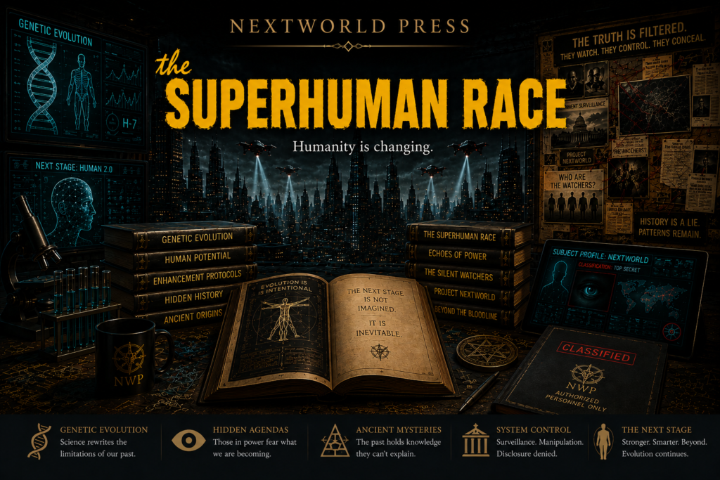 The Superhuman Race wing of the NextWorld Archive, representing future genetics, conspiracy, evolution, and transformation