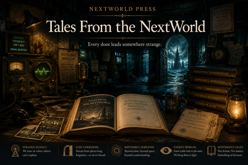 Tales From the NextWorld wing of the NextWorld Archive, representing strange signals, forgotten places, mystery, and the unknown