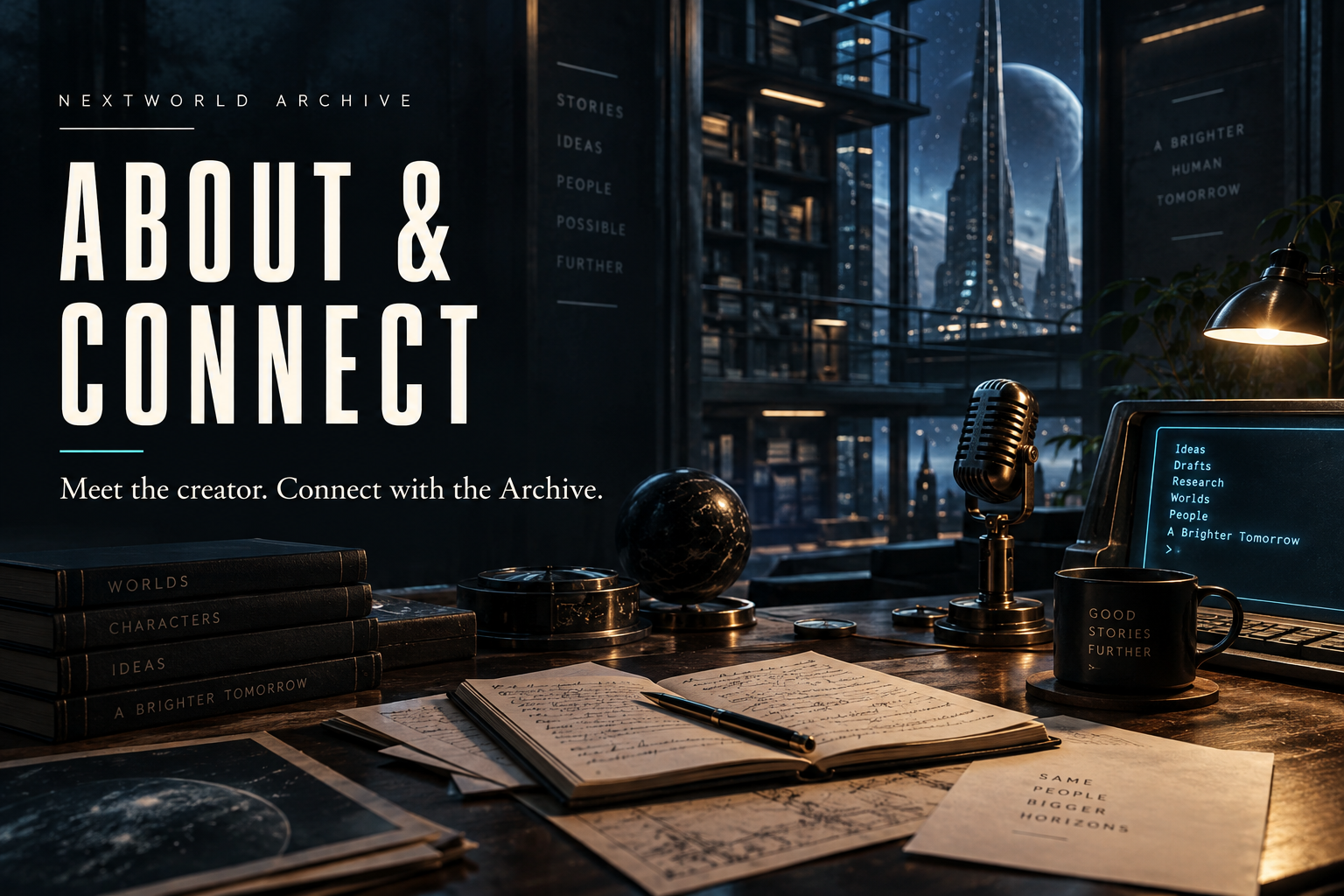 About & Connect — Meet the creator. Connect with the Archive.